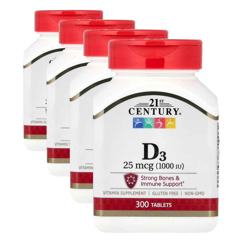 21st Century D 1000 IU Tablets, 300 Count (Pack of 4) 300 Count (Pack of 4)