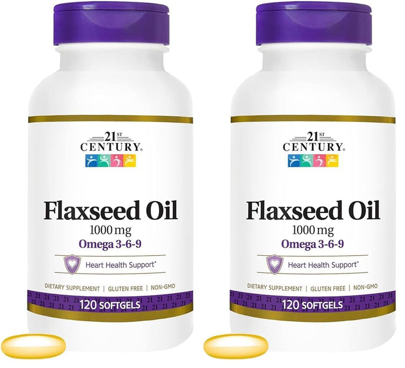21st Century Flaxseed Oil 1000 Mg Softgels, 120-Count (22871) (Pack of 2) 120 Count (Pack of 2)