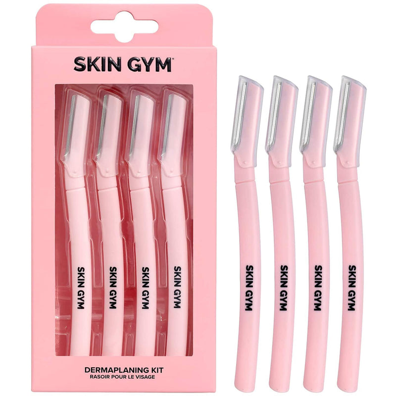 [Australia] - Skin Gym Dermaplaining Kit - Dermaplane Razor For Women - Removes Facial Hair, Peach Fuzz and Eyebrow Hair - For Gentle Smoother Skin, Pack of 4 