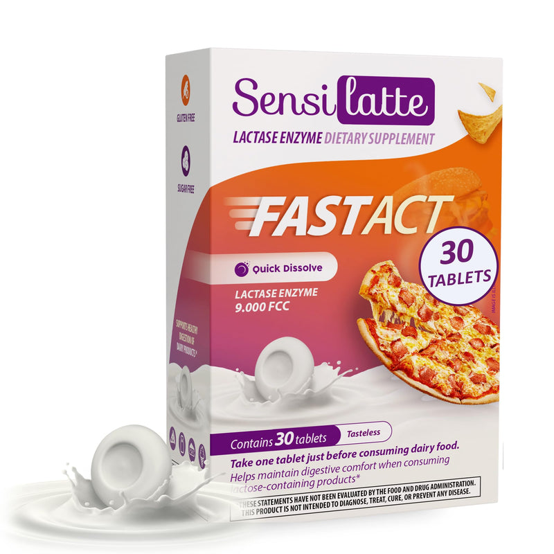 [Australia] - Lactase Enzyme 30 Tablets No Flavor - 9.000 FCC - Sensilatte ‚Äì Quick Dissolution ‚Äì Helps with Digestive Comfort ‚Äì Prati Donaduzzi Tasteless / No Flavor 30 Count (Pack of 1) 
