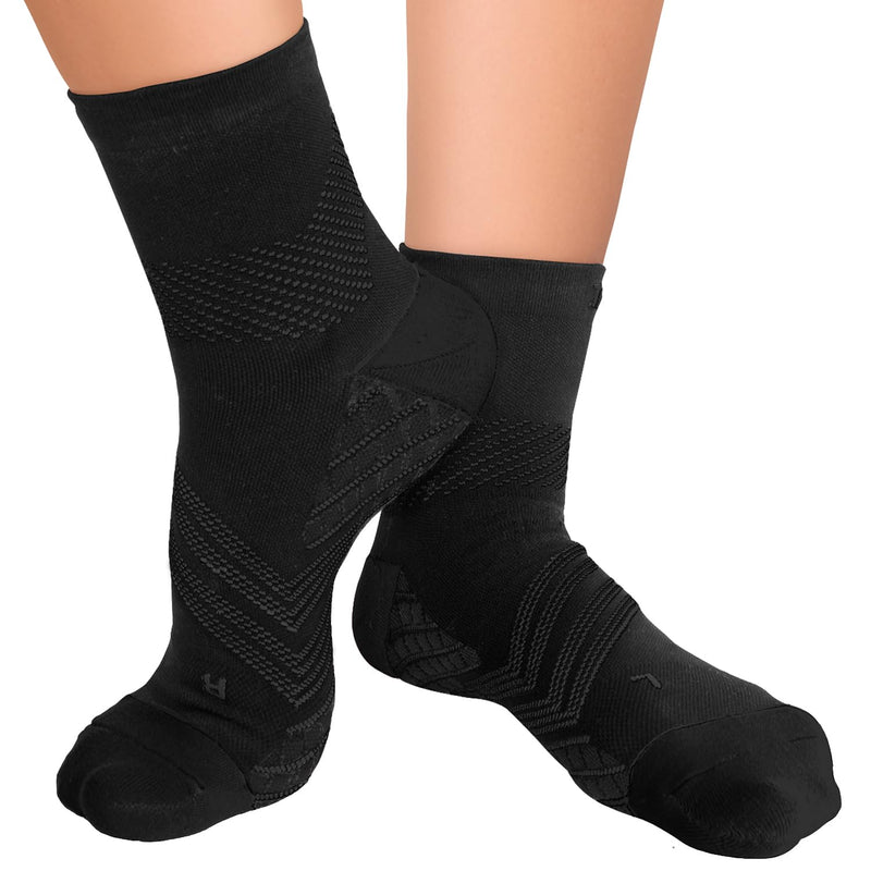 [Australia] - TechWare Pro Plantar Fasciitis Socks ‚Äì Cushion Ankle Compression Socks Women & Men. Achilles Tendonitis Brace & Arch Support Medium Black / Black 