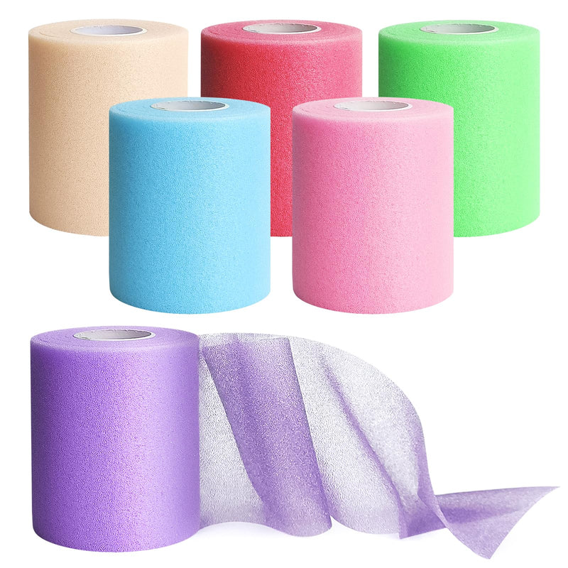 [Australia] - Prewrap Athletic Tape,6 Roll Pre wrap Headbands for Hair Soccer,Foam Underwrap Sports Wrap for Ankles Wrists Hands Knees Elbows 2.75 Inches X 12 Yards Mixed 