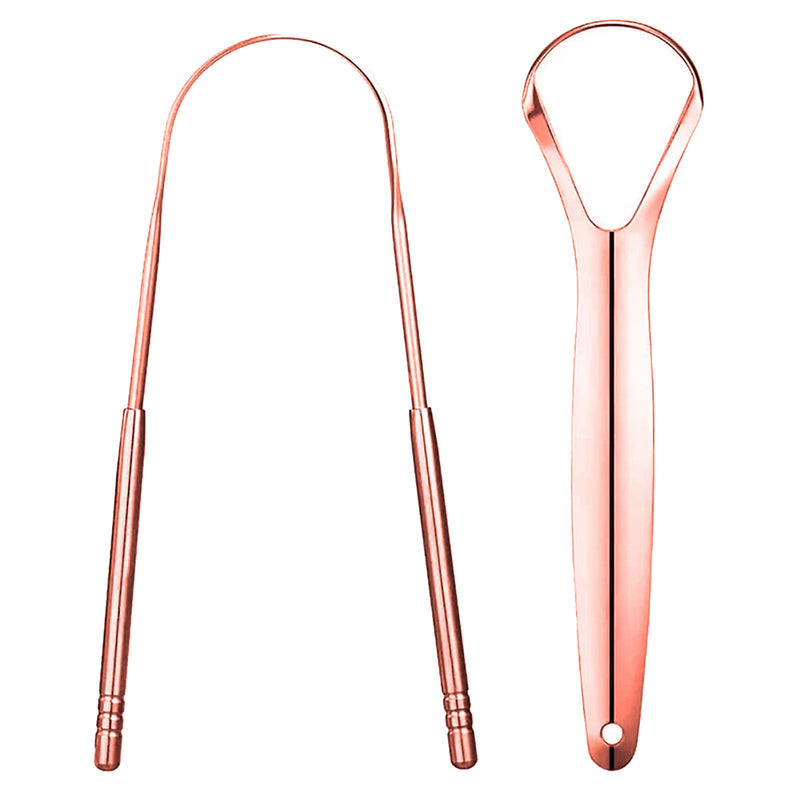 [Australia] - Pure Rose Gold Tongue Scraper for Adults - Oral Care & Hygiene Natural Tongue Cleaner for Fresher Breath - Tongue Scraper with Natural Cotton Bag (2 Piece/Pack) 