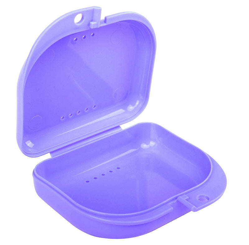 [Australia] - Retainer Case with Vent Holes, 1 Pcs Denture Case, Tight Snap Lock Orthodontic Mouth Guard Case, Purple 