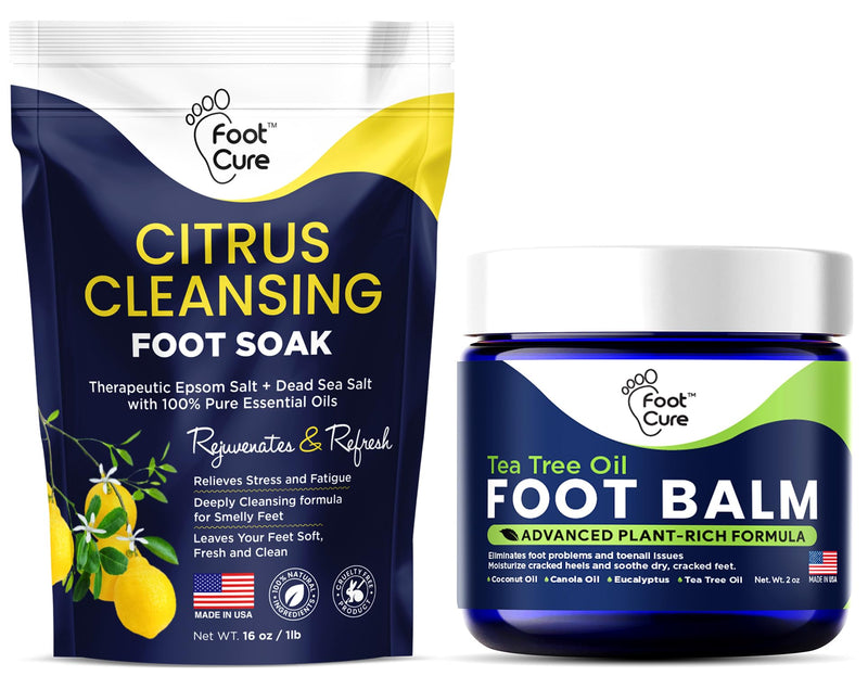 [Australia] - Citrus Detox Foot Soak with Epsom Salts Tea Tree Oil Foot Balm/ Moisturizer For Dry Cracked Feet - Instantly Hydrates & Soothes Irritated Skin & Athletes Foot 