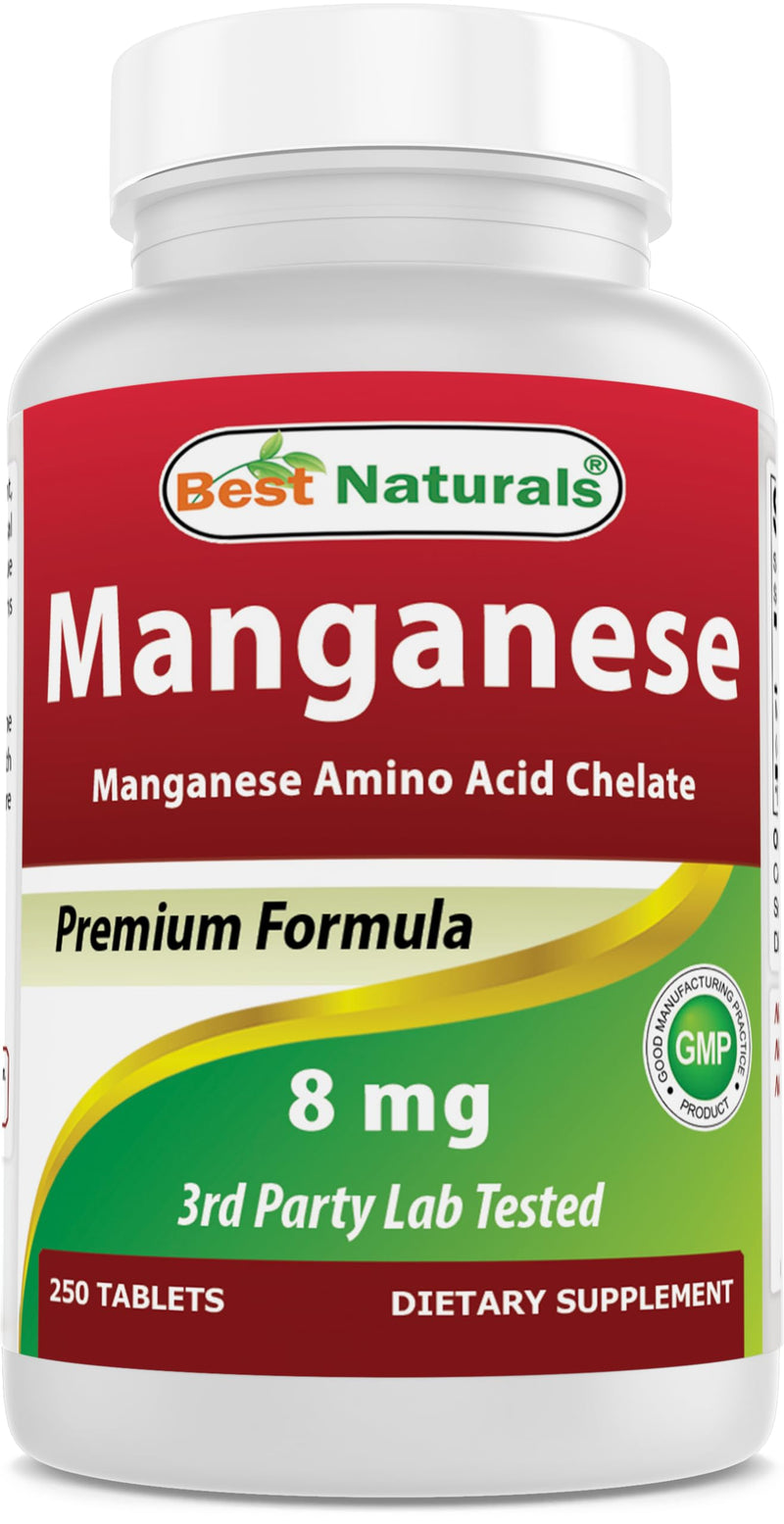 [Australia] - Best Naturals Manganese (Manganese Amino Acid Chelate) 8 mg- 250 Tablets 