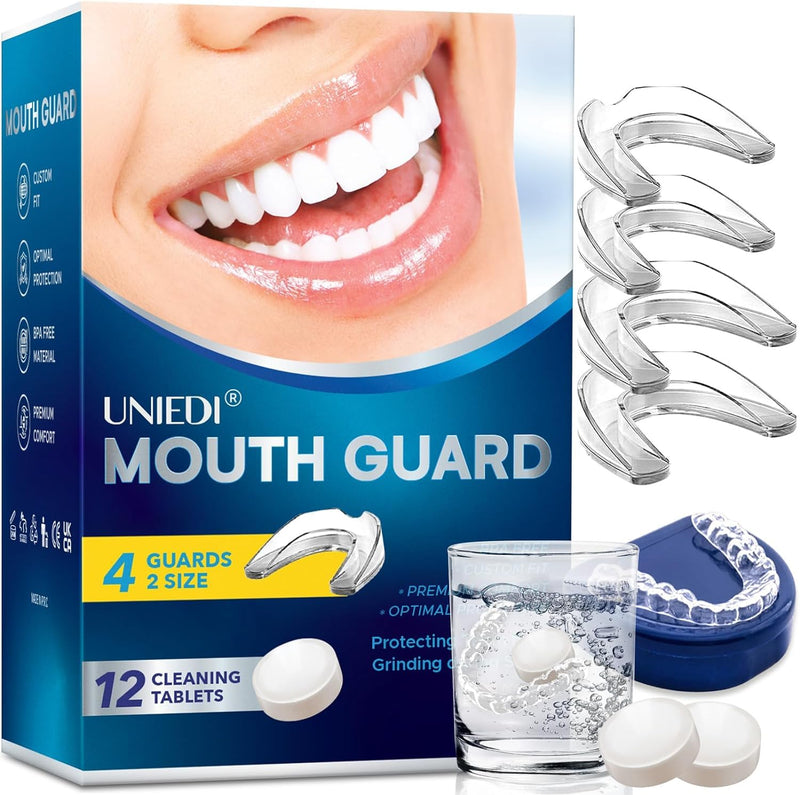 [Australia] - Anti Grinding Guard, Mouth Guard for Grinding Teeth at Night, Mouth Guard for Clenching Teeth at Night, Night Guards for Teeth Grinding with 12 Cleaning Tablets 