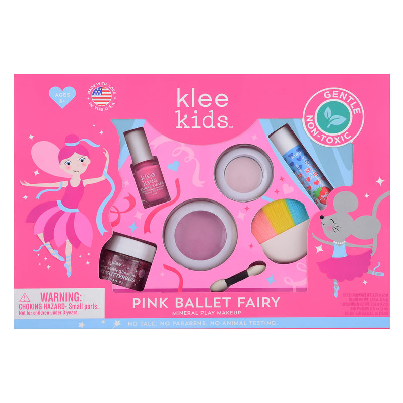 [Australia] - Luna Star Naturals Klee Kids Deluxe Play Makeup Kit. Gentle and Non-Toxic. Made in USA. (Pink Ballet Fairy) Pink Ballet Fairy 