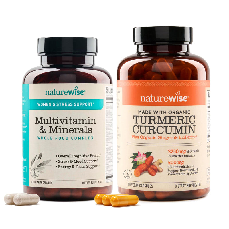 NatureWise Women's Multivitamin & Turmeric Curcumin 2250mg with 95% Curcuminoids & BioPerine Black Pepper Extract Joint Support
