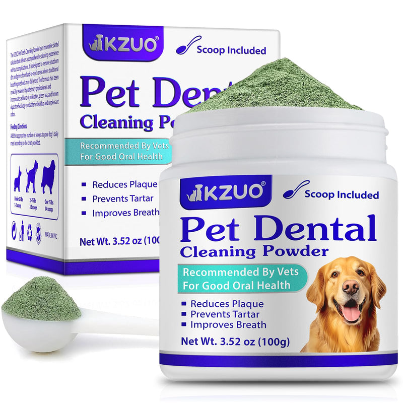 Dog Dental Powder - Dog Teeth Cleaning Powder - Dog Dental Care - Targets Tartar & Reduces Plaque & Bad Breath - Teeth Cleaning Made Easy Eliminate - Formulated for Small, Medium, Large Dogs - PawsPlanet Australia
