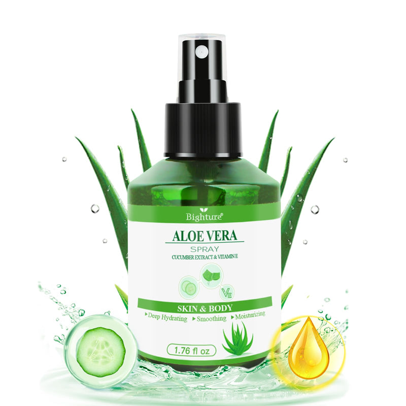 Aloe Vera Spray for Hydrating Nourishing Facial Skin in Winter, Aoe Vera Spray Extract from Freshly-cut Aloe and Cucumber Essence for Moisturizing Skin, Fast Absorbing, Easy to carry, 1.73 oz 1.72 Fl Oz