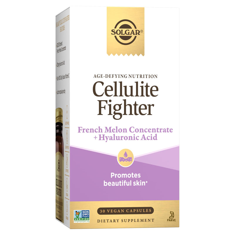 [Australia] - Solgar Cellulite Fighter Age-Defying Nutrition for Women—Promote Beautiful Skin with French Melon Concentrate + Hyaluronic Acid and Vitamin C, Once Daily, Vegan, Dairy, Soy, Gluten Free, 30 Servings 