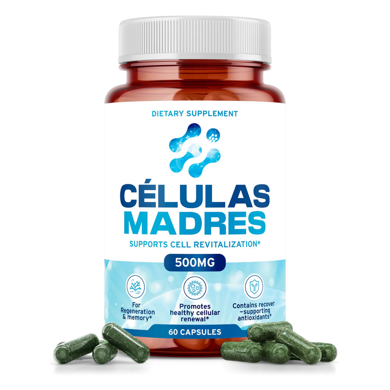 Stem Cell Supplements 500mg (60 Cap) Natural Anti-Aging & Longevity Support with Spirulina & Chlorella, Boost Cellular Renewal, Restore Youthful Energy, Reduce Joint Soreness – Celulas Madre 1