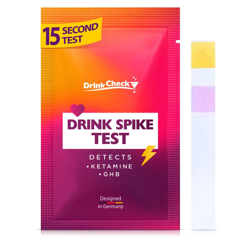 Drink Safety Test Strips, 1 Test – Detect Harmful Substances in Seconds – Portable Personal Security Kit for Clubs and Parties – Compliant with California Law