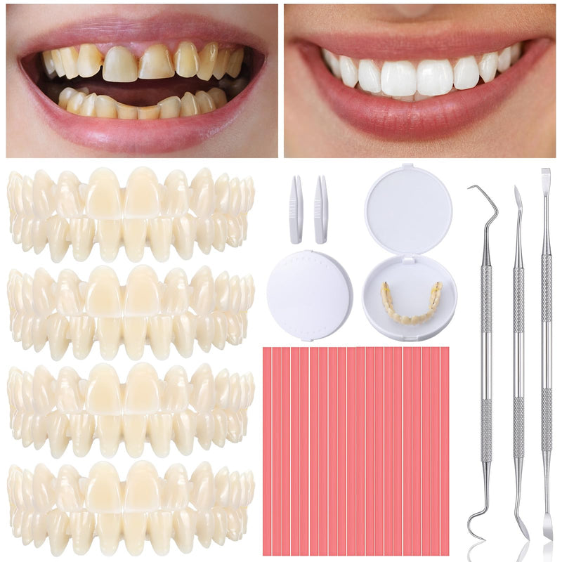 [Australia] - 35 Pcs Dentures DIY Repair Kit Fake Teeth Kit Make Your Own Dentures Kit with Dental Tools Repair Missing Teeth Easy and Convenient Customizable Denture Solution for Improve Smile 