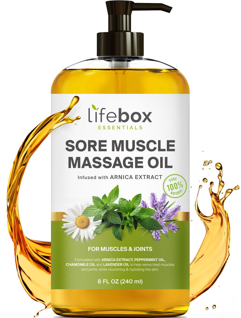 [Australia] - Arnica Sore Muscle Massage Oil ‚Äì 100% Pure & Natural - Massage Therapy for Muscles & Joints ‚Äì Body Oil Infused with Arnica Extract, Lavender Oil, Peppermint Oil & Chamomile Oil ‚Äì 8 FL OZ 8 Fl Oz (Pack of 1) Arnica - 8 Fl Oz (Pack of 1) 