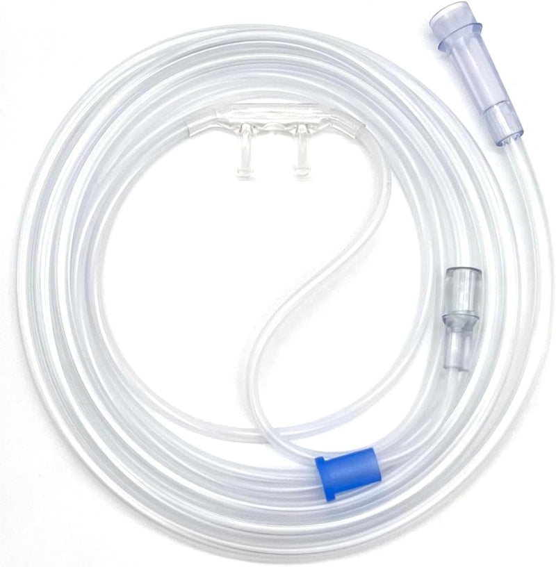 [Australia] - Soft Adult Oxygen Nasal Cannula 5-Pack - Curved Prongs, 14Ft Crush-Resistant Tubing - Nasal Tubes, Oxygen Concentrator Supplies - Soft Curved Nose Piece, Standard Size, Standard Flow 6 LPM 