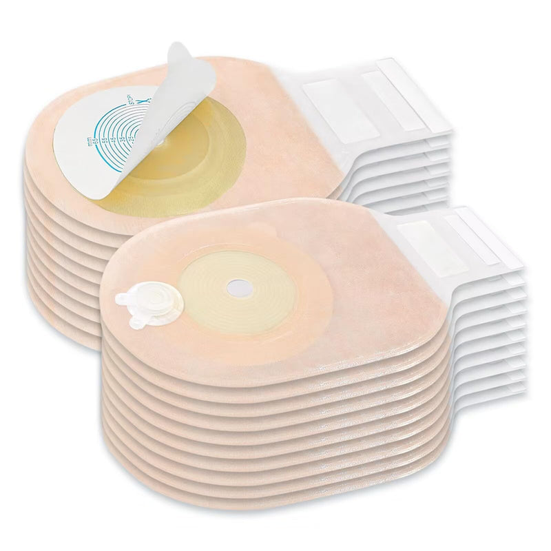 [Australia] - Colostomy Bags 20 Pack, Ostomy Bags,One-Piece Drainable Pouches with Closure for Colonoscopy Ileostomy Stoma Care, Cut-to-Fit, Max 65mm 