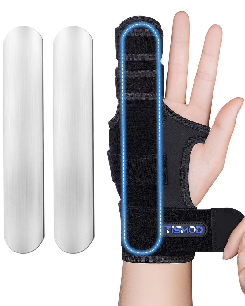 Finger Splint Brace,Supports Middle,Pinky,Ring,Metacarpals & Knuckles, Left Right Adjustable Hand Braces,Straightener for Trigger Fingers Splints,Broken,Arthritis,Fracture,Sprain,Injury,Tendonitis Left Hand Small/Medium
