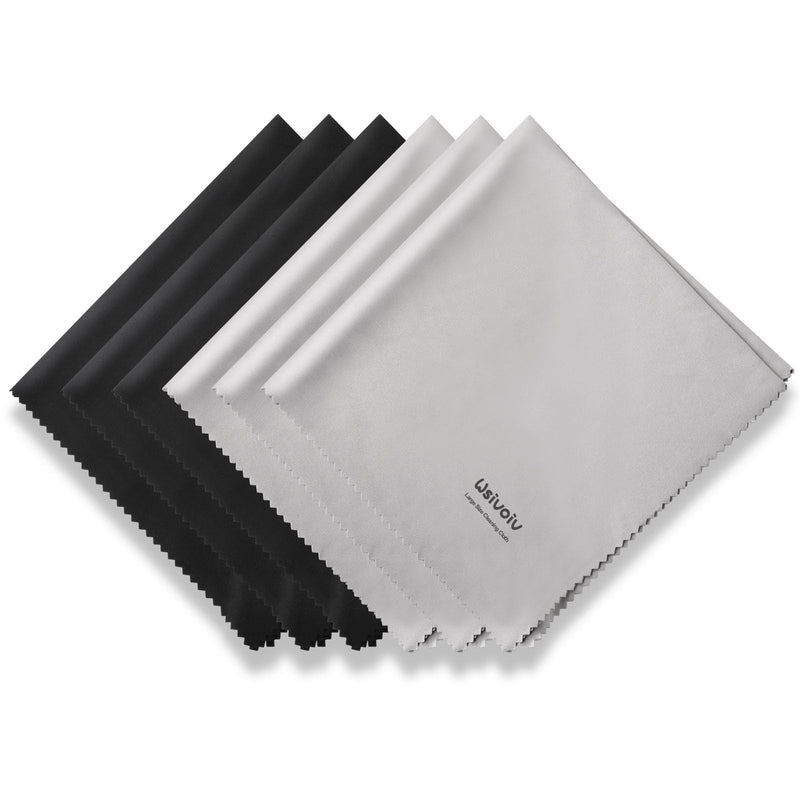 [Australia] - 6PCS Large Eyeglass Cleaning Cloths, 12 x12 inches Glasses Cleaner, Individually Wrapped, Premium Microfiber Cleaning Cloth for Glasses, TV, Laptop Screens and Lens, Easier to Grip and Use 