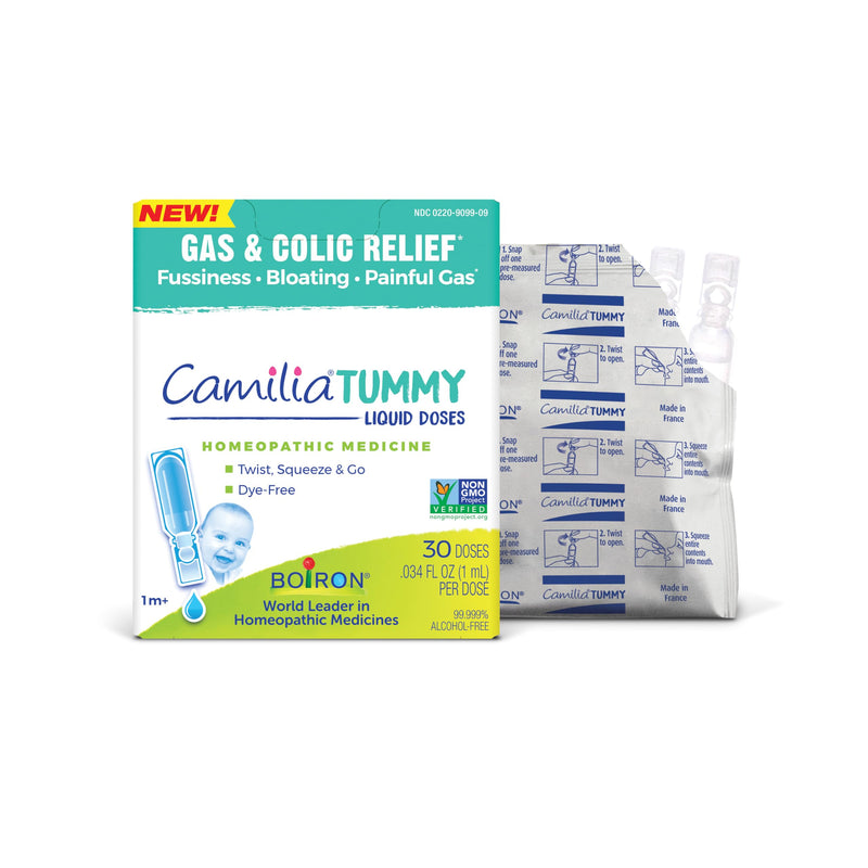 [Australia] - Boiron Camilia Tummy for Colic, Painful Gas, Bloating, & Fussiness- Sterile and Non-Drowsy Liquid Doses - 30 Count 