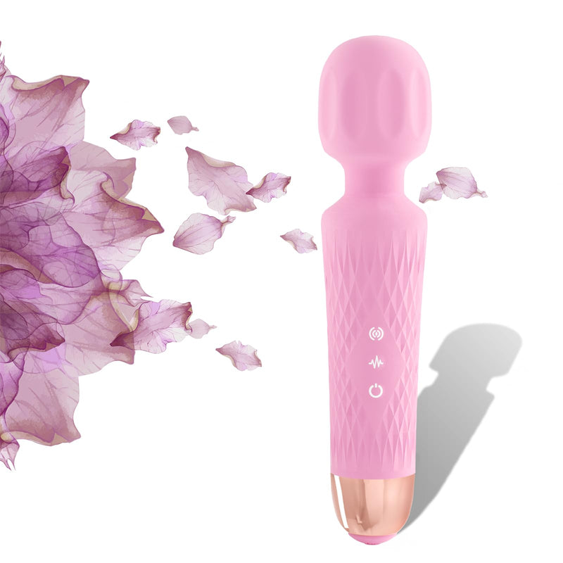 [Australia] - The Upgraded 3-in-1 Personal Massager – 3H Powerful Vibration, Quiet & Waterproof – 20 Modes 8 Speeds Muscle Therapy Stick for Deep Tissue, Sports Recovery, Cordless & Travel Friendly (Pink) Pink 