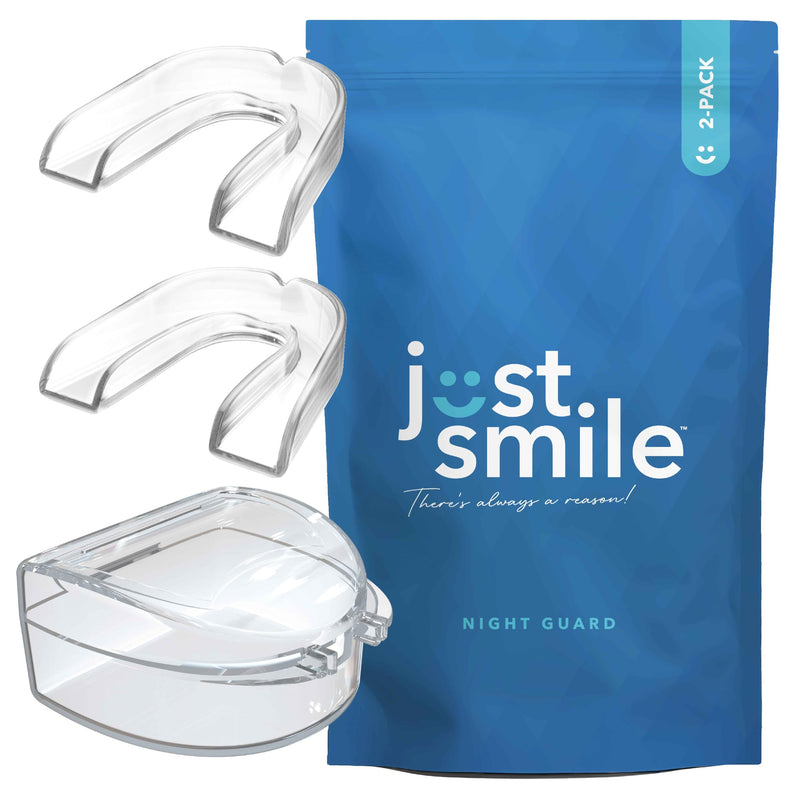 [Australia] - Just Smile Night Guard 2 Pack - Mouth Guard for Teeth Grinding & Clenching Teeth, Moldable & Custom Nightguard for Grinding (Clear) Clear 