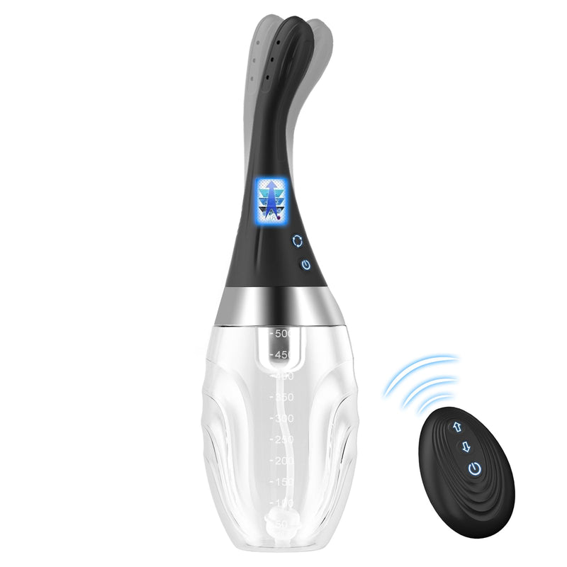 [Australia] - Enema Anal Douche for Men Women - Enema Bulb 360° Rotating Automatic Electric Anti Back-Flow Silicone Cleaner with Remote Control 7 Spouts Butt Anal Travel Bottle Enema Kit Couples Adult Toy 