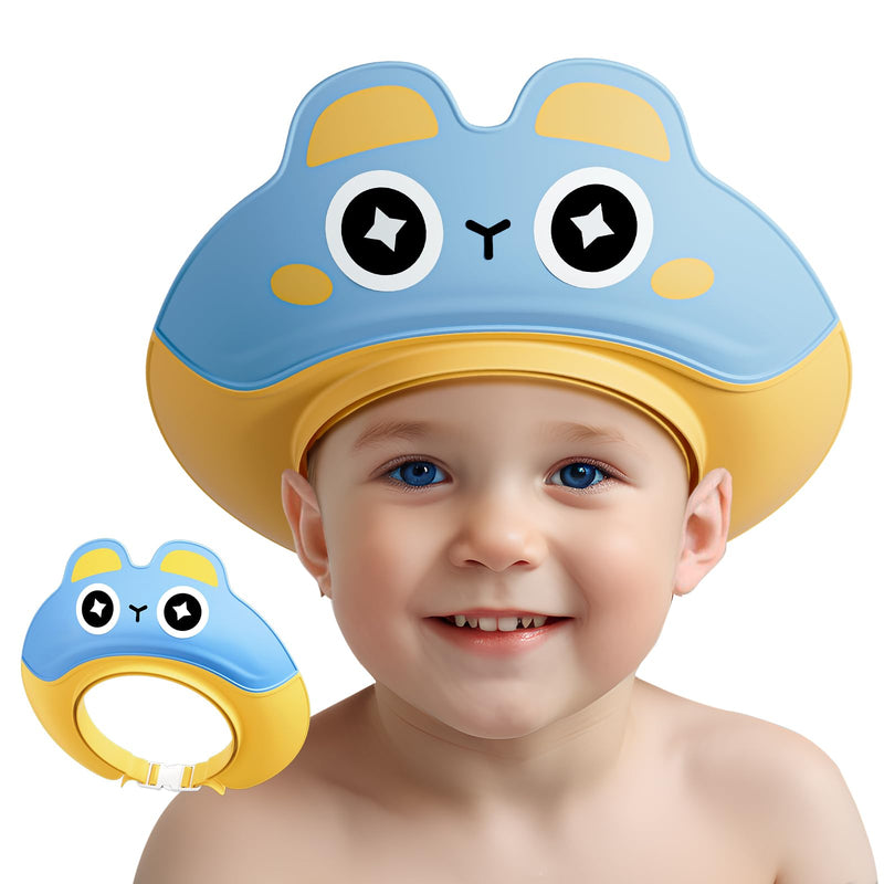 [Australia] - Shower Cap Shield for Kids Baby Shower Cap for 1-10 Years Kids Bath Visor for Toddler Hair Washing Shield Cute Rabbit Shape Makes Baby Bath More Fun Blue 