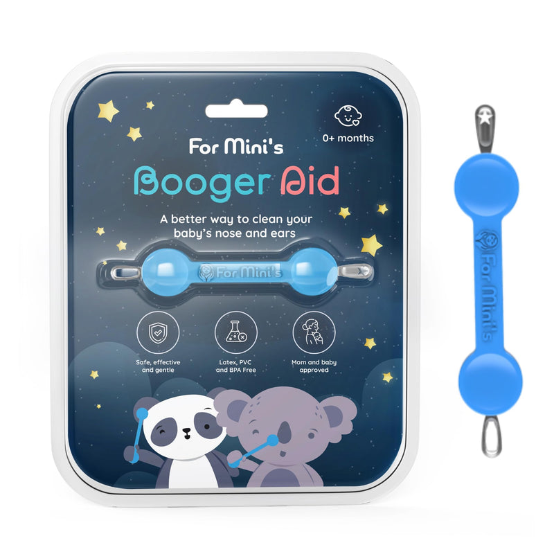 [Australia] - For Mini's Booger Aid - Gentle, Safe, and Non-Toxic Nose and Ear Cleaning Tool for Infants and Toddlers (Blue, Small) Blue 