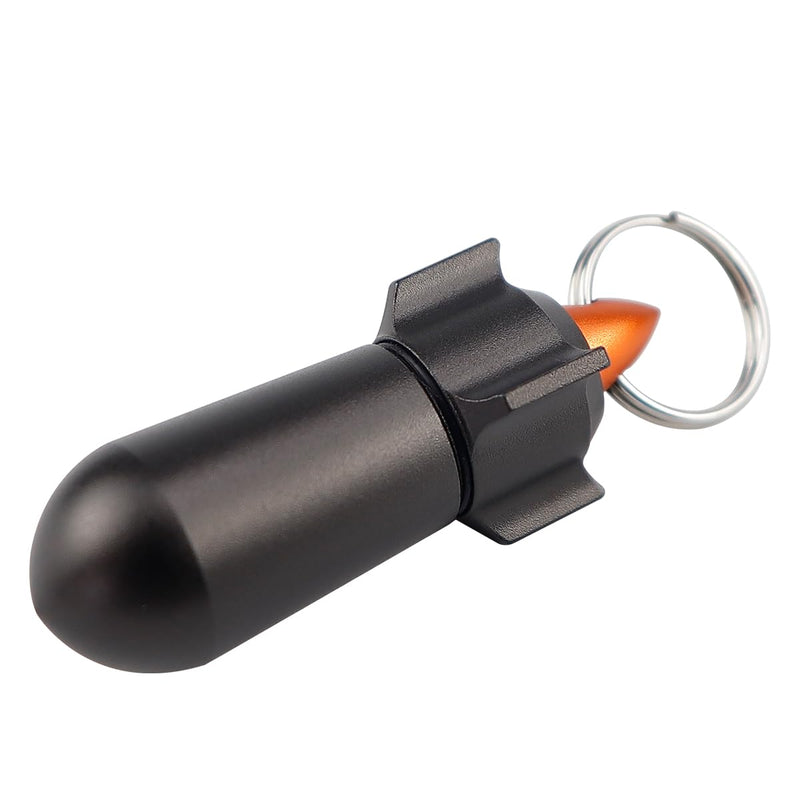 Keychain Pill Box Portable Mini Pill Case Small Aluminum Medicine Holder Pill Storage Box Waterproof Vitamin Aspirin Keyring Container for Outdoor Traveling