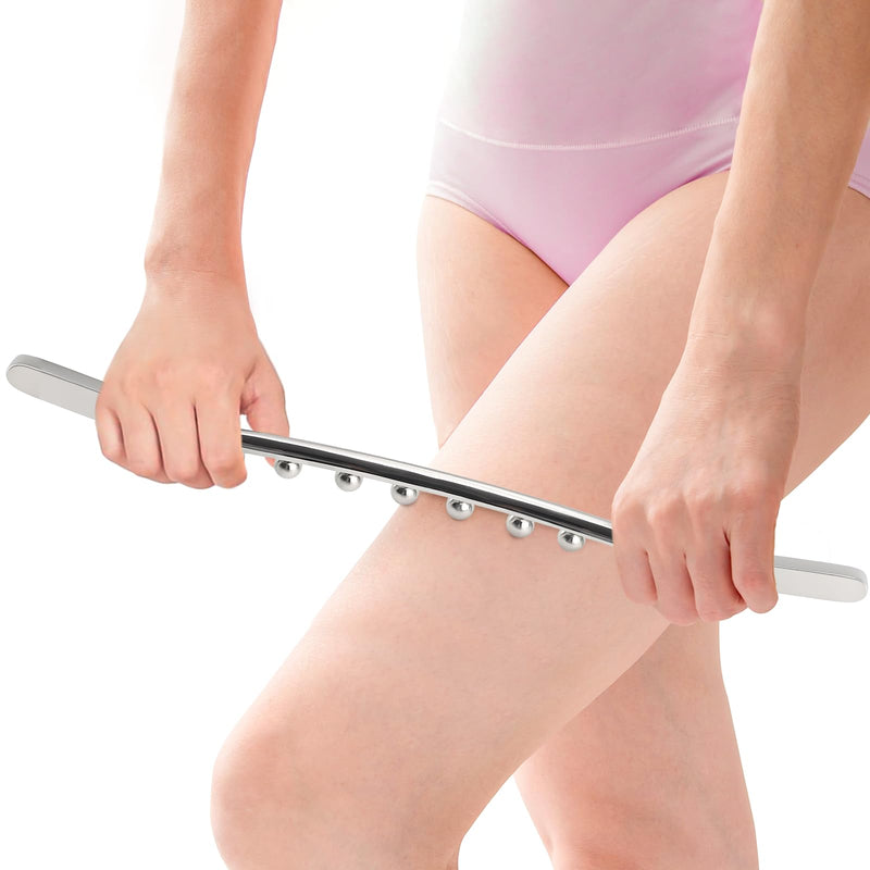 [Australia] - ONUEMP Stainless Steel Gua Sha Stick, Lymphatic Drainage Massager Cellulite Remover, Pressure Point Muscle Scraper Tool, Maderoterapia Kit for Body Sculpting, Fascia Massage, Myofascial Release 