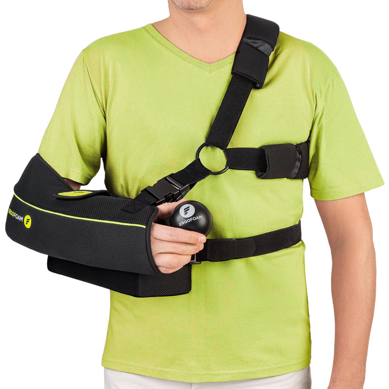 [Australia] - ErgoFoam Shoulder Sling with Abduction Pillow - Premium Abduction Sling Designed for Athletes - Arm Sling Shoulder Immobilizer With Pillow (Left) Left Arm 