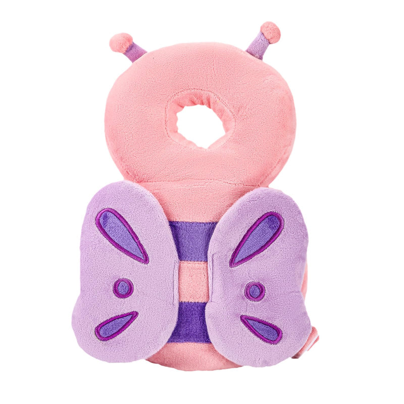 [Australia] - Baby Head Protection Backpack - Soft & Comfortable, Cute Cartoon Design, Ages 0-3, Pink Butterfly Q77-PinkButterfly 