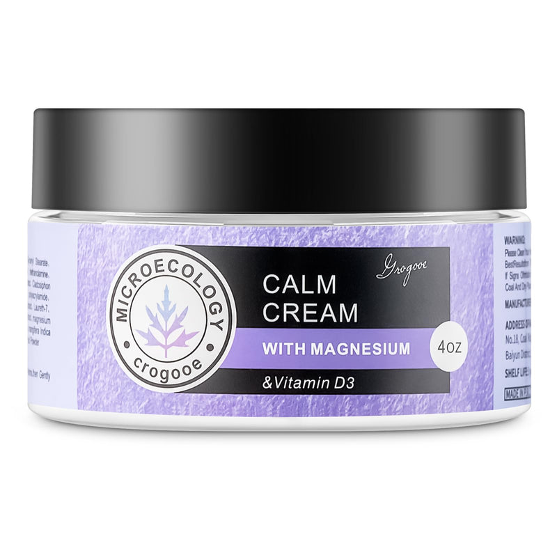Crogooe Magnesium Cream for Sleep - Moisturizing Nighttime Magnesium Lotion,Hydrating Dry Skin On Body, With Vitamin E,Safe for Kids - 4 OZ (Lavender)
