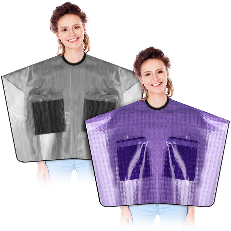 [Australia] - 2 Pcs Surgery Waterproof Shower Cape Bib Surgery Garment for Mastectomy Chest Surgery After Mastectomy Recovery Supplies Post Mastectomy Must Haves Shoulder Surgery Shower Cover 