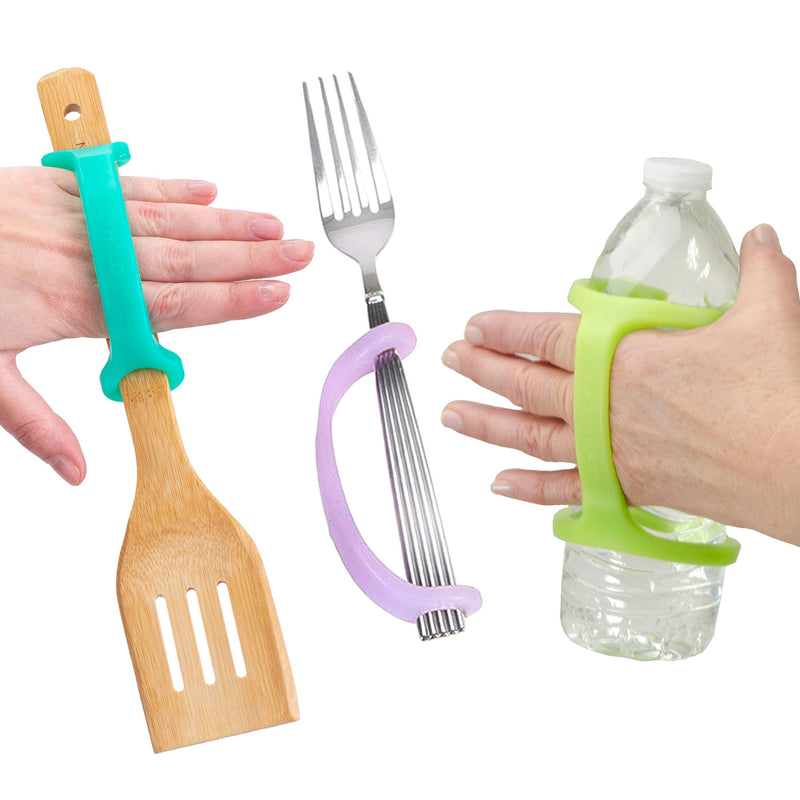[Australia] - EaZyHold Kitchen 3-Pack - Grip Aid for Cooking, Eating and Drinking - Daily Living Silicone Adaptive Utensils Holder 
