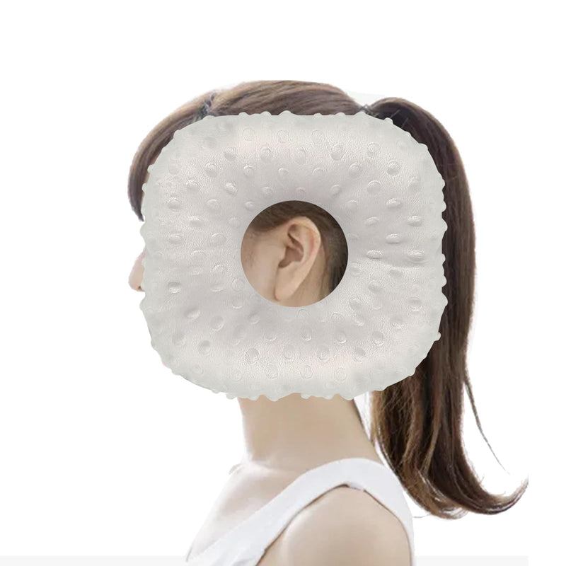 [Australia] - Ear Piercing Pillow, Side Sleeper Pillow with an Ear Hole, Ear Protector Pillow for Ear Pain CNH Piercing Pain Relief Sleeping Pressure Sores, Minky Dot (Gray) 