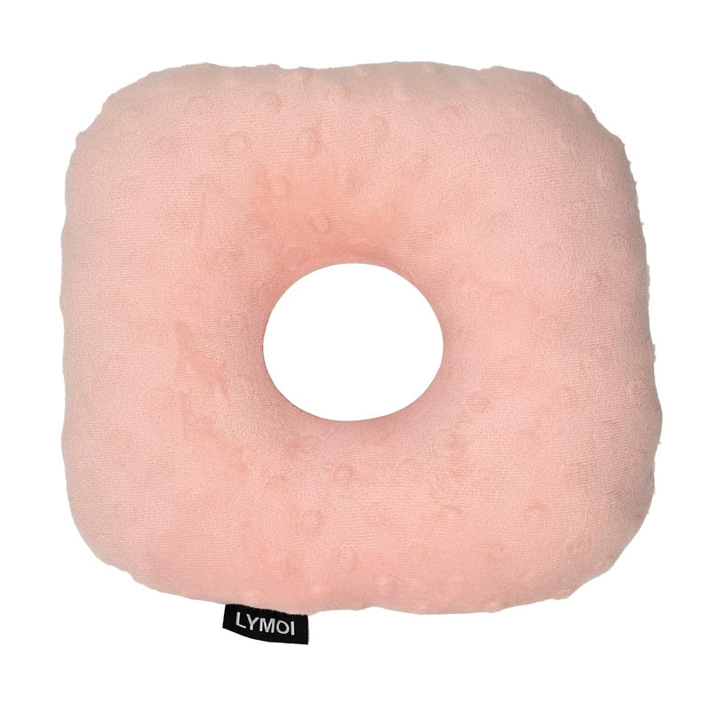 [Australia] - Ear Piercing Pillow, Side Sleeper Pillow with an Ear Hole, Ear Protector Pillow for Ear Pain CNH Piercing Pain Relief Sleeping Pressure Sores, Minky Dot (Pink) 
