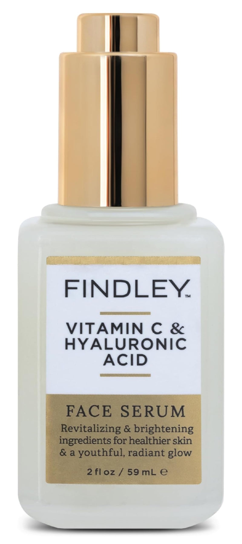 Findley Vitamin C & Hyaluronic Acid Face Serum | Revitalizing & Brightening | Healthier Skin & a Youthful, Radiant Glow (2 Fl Oz)
