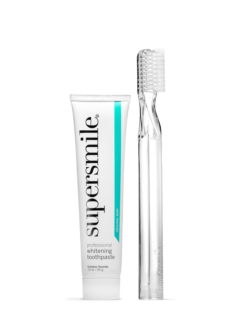 [Australia] - Supersmile Original Mint Whitening Kit - Professional Whitening Toothpaste + Toothbrush - Whitens 3 Shades on Average 