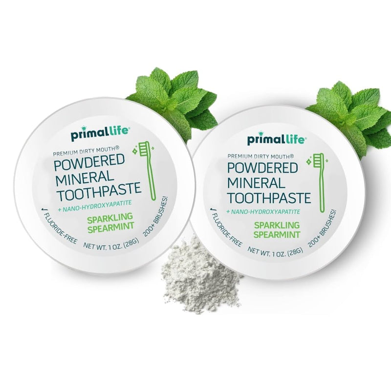 [Australia] - 2 Pack of Primal: Life Organics!! - Dirty Mouth Toothpowder, Tooth Cleaning Powder, Flavored Essential Oils with Natural Kaolin & Bentonite Clay, Paleo, Organic, Spearmint, 1 oz LuxProdX Sticker 