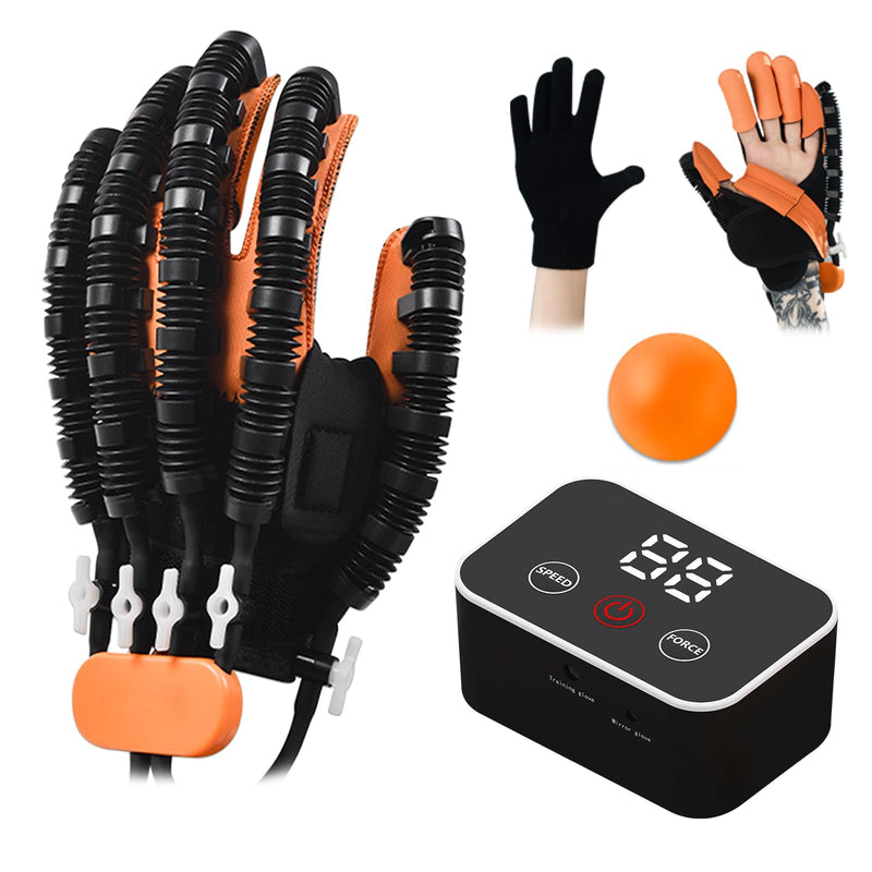 [Australia] - Rehabilitation Robot Gloves, Finger Exerciser for Stroke Recovery Hand Glove Equipment Hand Function Rehabilitation (Orange Left Hand L) Orange 