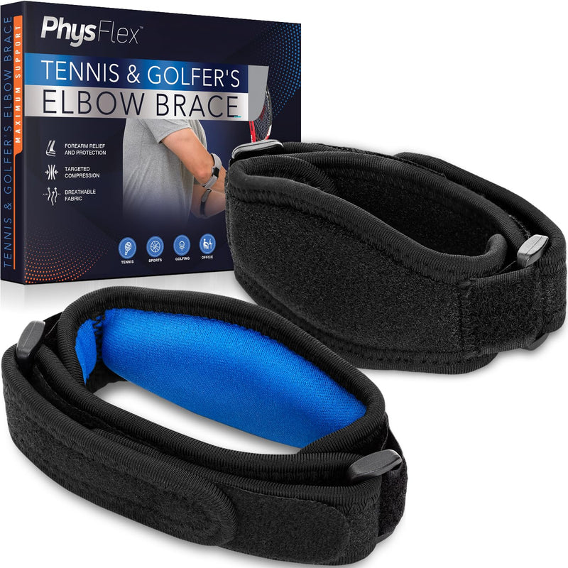[Australia] - 2-Pack Elbow Brace for Men & Women, Adjustable Tennis & Golfer's Elbow Support Strap for Tendonitis Pain Relief - Compression Pad for Arm, Forearm, Tendon Pain Relief 