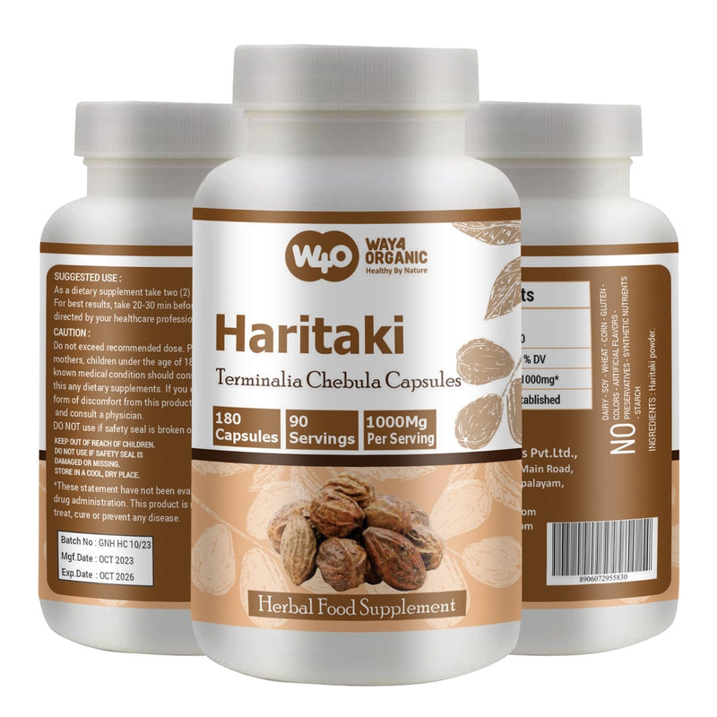[Australia] - Haritaki Capsules ‚Äì Terminalia Chebula, 180 Pills, 90 Servings, 1000 mg. Pack of 1. 