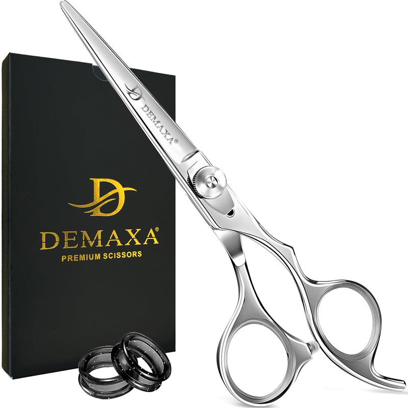 [Australia] - 6.5" Premium Hair Scissors Professionally Sharp Barber Shears - High Carbon Steel Hair Cutting Scissors with Smooth Sharp Edge Blades - Hair Trimming Shears for women Salon & Personal Use Silver Premium 