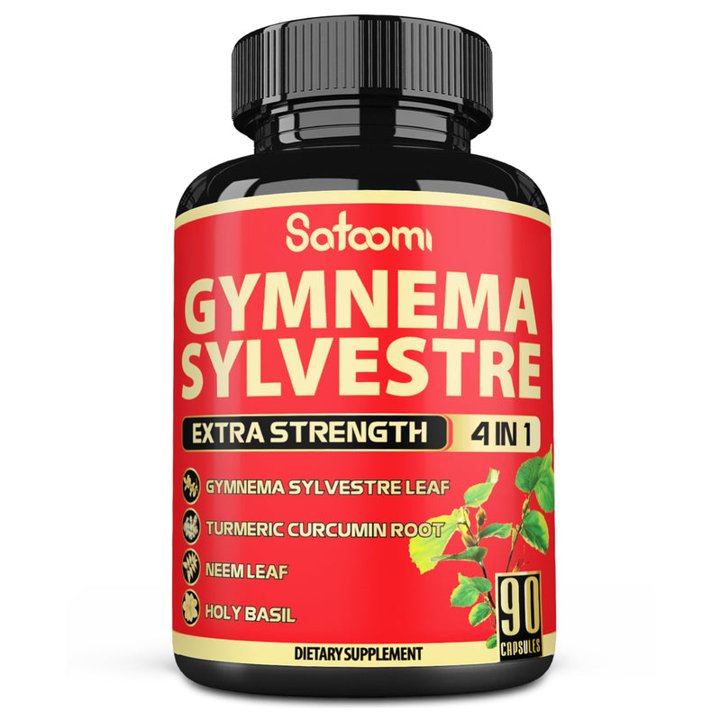 [Australia] - Satoomi Pure Gymnema Sylvestre Capsules Extract - 90 Capsules for 3-Month - Combined with Neem Leaf, Holy Basil & Turmeric Curcumin Root 
