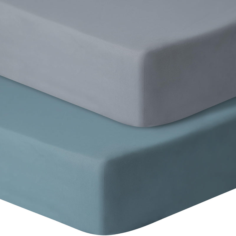 [Australia] - Baby Crib Sheets for Boys Girls, 2 Pack Fitted Crib Sheet for Standard Crib and Toddler Mattress, Soft Microfiber Baby Sheet 52x28x8in. (Dark green & Dark grey) Dark Green & Dark Grey 