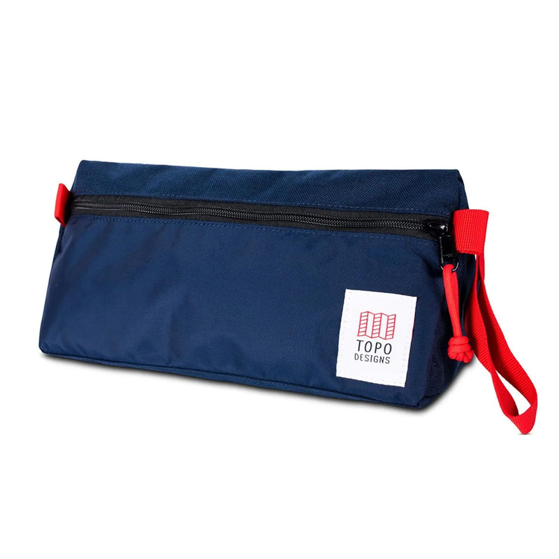 Topo Designs Dopp Kit - Travel Bag for Personal Care Essentials, Self Standing Triangular Shape, Fully Lined for Easy Cleaning, Recycled Nylon (Navy/Navy) 3L Navy/Navy