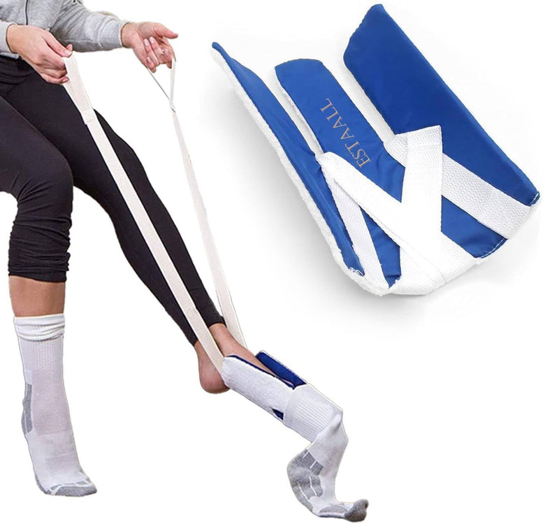 [Australia] - Sock Aids for Putting On Socks, Wide Sock Aid, Sock Aid Device for Seniors, Disabled, Pregnant, Sock Helper Aid Tool Easy On and Off, Sock Assistant Device Bending, Soft Sock Puller Aid（L） L 
